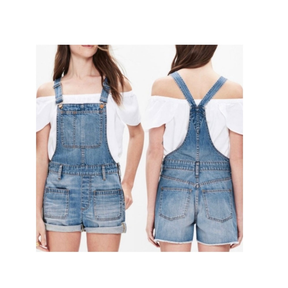 Madewell Blue Shortalls Size Large